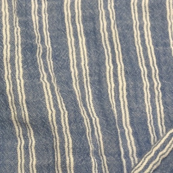 beachlunchlounge Collection Shirt Blue White Stripe Linen Blend  Top Women's S - Picture 5 of 8